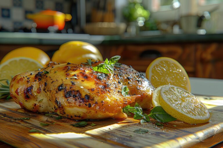 Healthy Lemon Herb Grilled Chicken with Himalayan Pink Salt