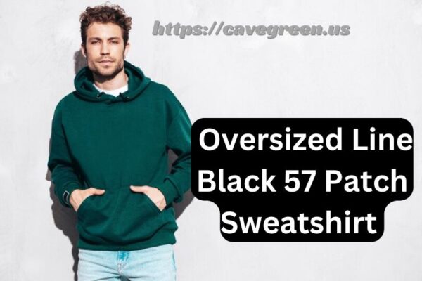 Oversized Line Black 57 Patch Sweatshirt