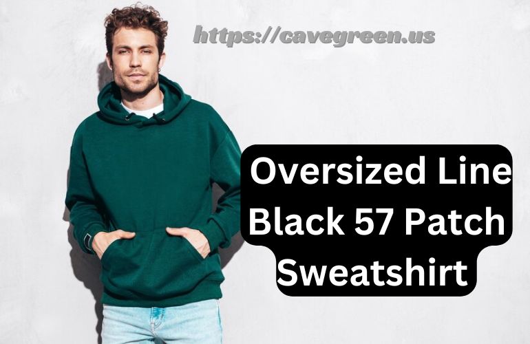 Oversized Line Black 57 Patch Sweatshirt